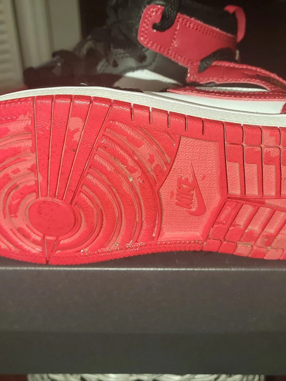 Air Jordan 1 Mid SE Kids Black & Red Basketball Sneakers